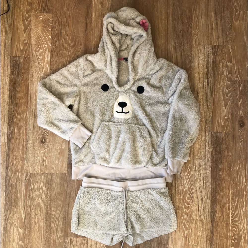 Fuzzy bear PJ set